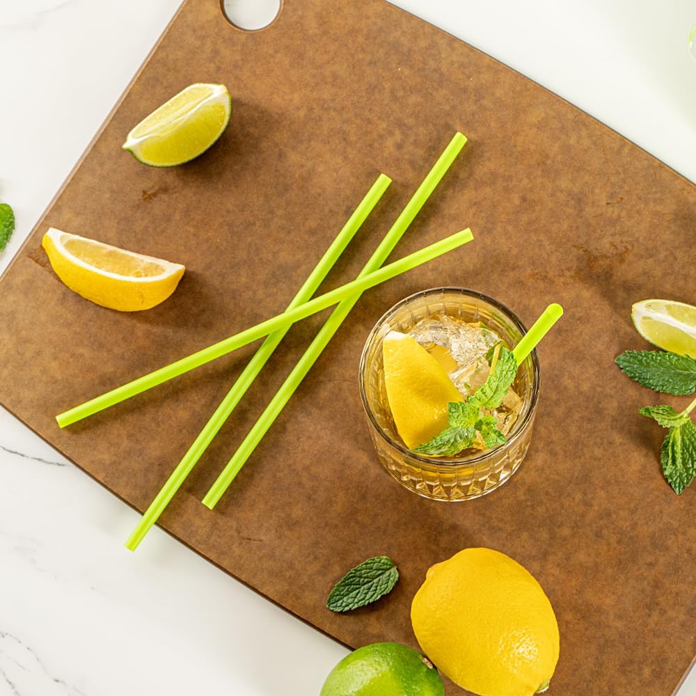 Restaurantware Basic Nature – Pajitas desechables de 8.3 pulgadas, 100 pajitas sostenibles, resistentes que no alteran los sabores, pajitas verdes