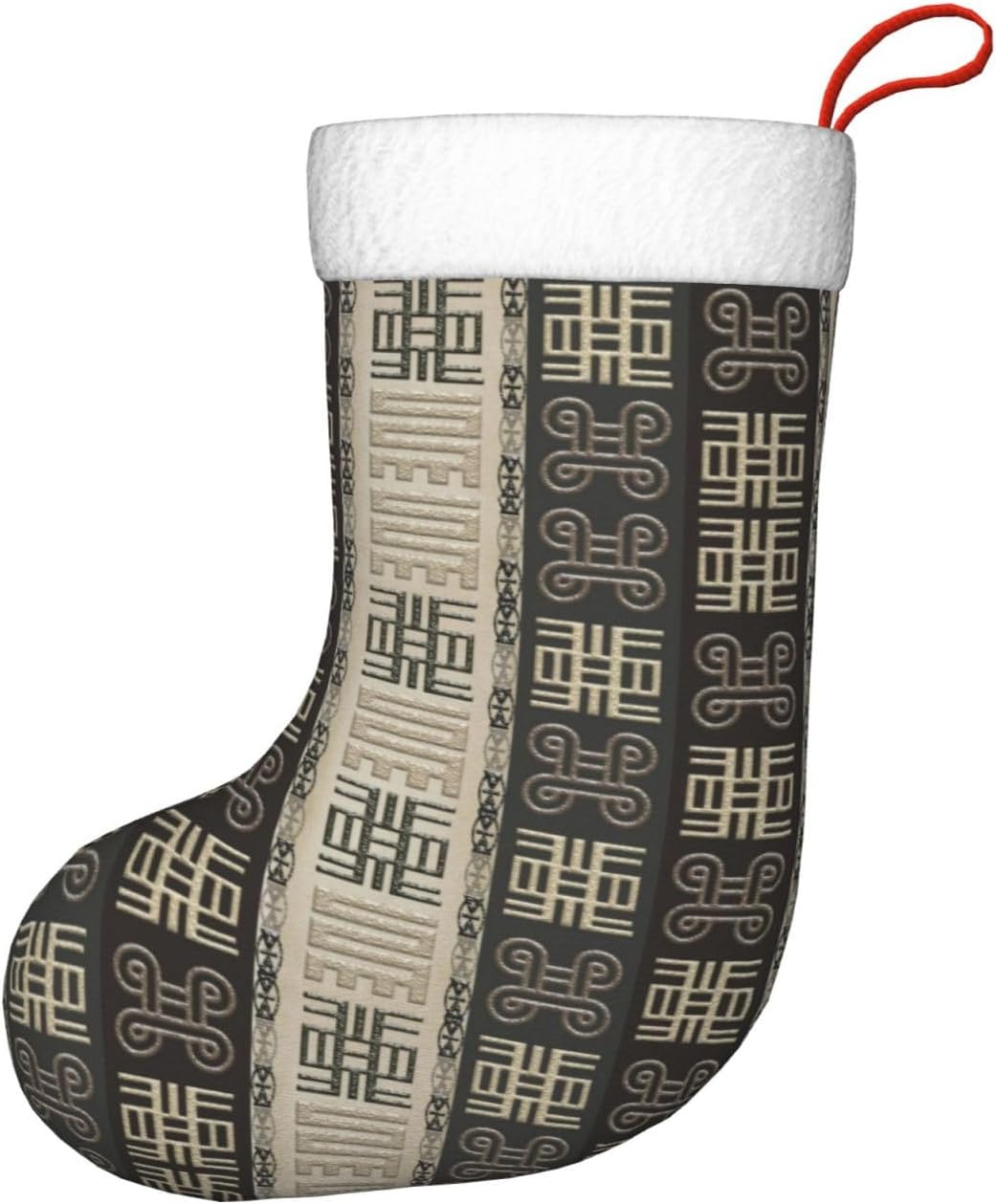 Calcetines de Navidad, patrón africano con símbolos Adinkra, medias de Navidad grandes, medias colgantes de Navidad para chimenea, medias para