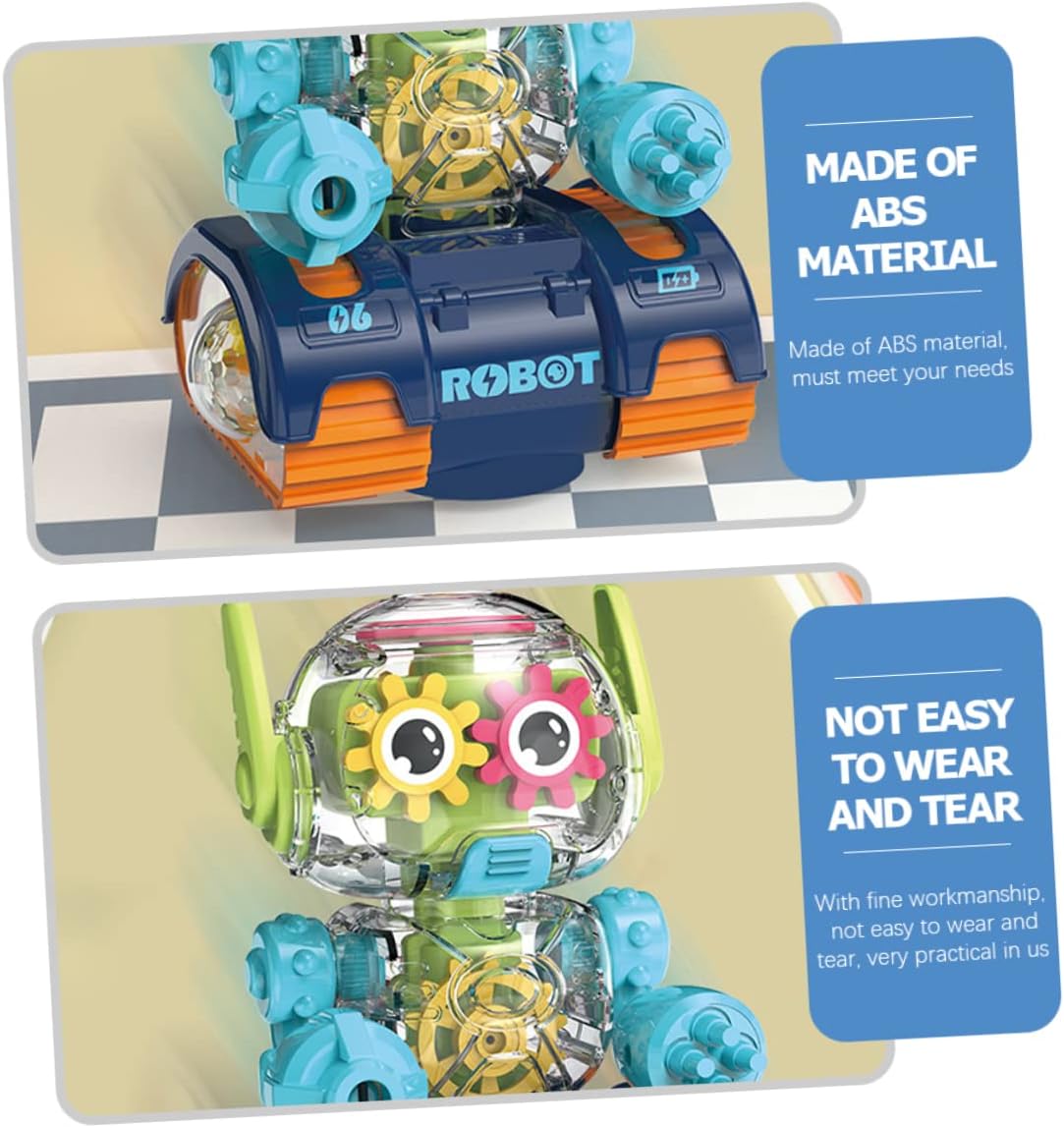 SAFIGLE 3 unids Gear Robot Kids Sports Toys Plastic Playes Boys Toys Race Cars Special Needs Juguetes para niños Juguetes de luz Robot Juguete Luz
