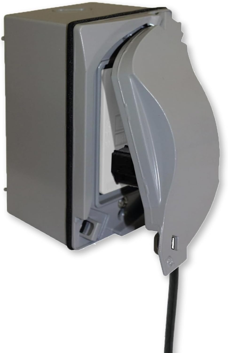 Sigma Electric, Gray Sigma Engineered Solutions 16449 TRWR GFCI Kit de receptáculo con cubierta universal resistente a la intemperie, sin tamaño