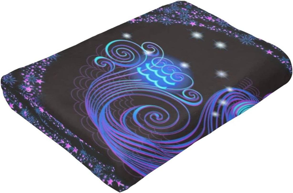 Capricornio – Manta de franela con constelaciones, cálida y suave, manta de 12 horóscopos de astrología, temática de constelación, decoración del