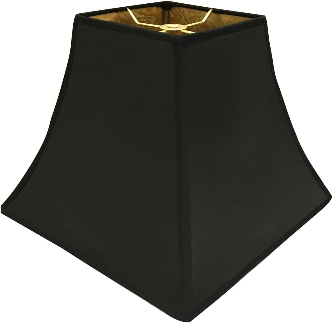 Royal diseños cuadrado negro Bell Hardback lámpara de techo, con forro de PONYHAIR Oro