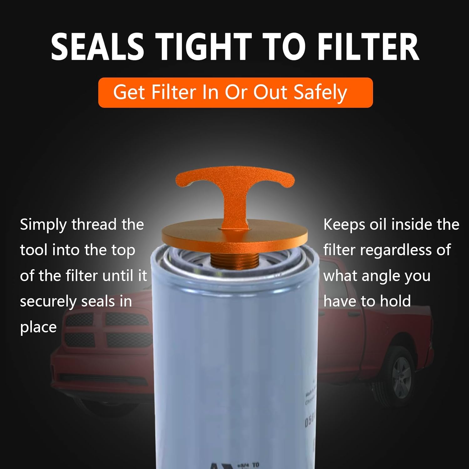 Herramienta de tapón de filtro de aceite, herramienta de apagado de tapa de filtro de aceite de aleación de aluminio para Dodge Ram 2500, 3500,