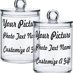 UMIRIKO Paquete de 2 soportes Qtip de 10 onzas, organizadores de baño y contenedores de almacenamiento, tarros de plástico con tapas para bolas de UMIRIKO Paquete de 2 soportes Qtip de 10 onzas, organizadores de baño y contenedores de almacenamiento, tarros de plástico con tapas para bolas de