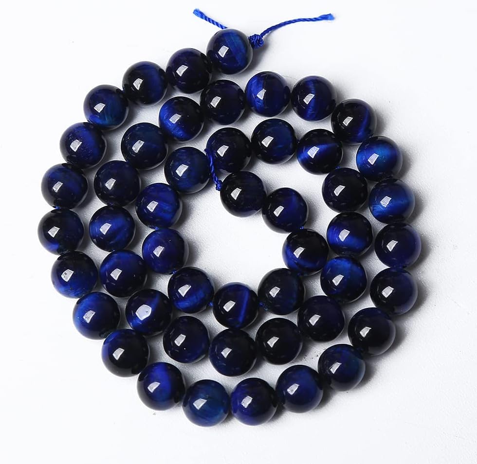 90 cuentas de piedra natural AAA de ojo de tigre azul de 0.157 pulgadas (0.157 in) con piedras preciosas naturales para sanación y energía para