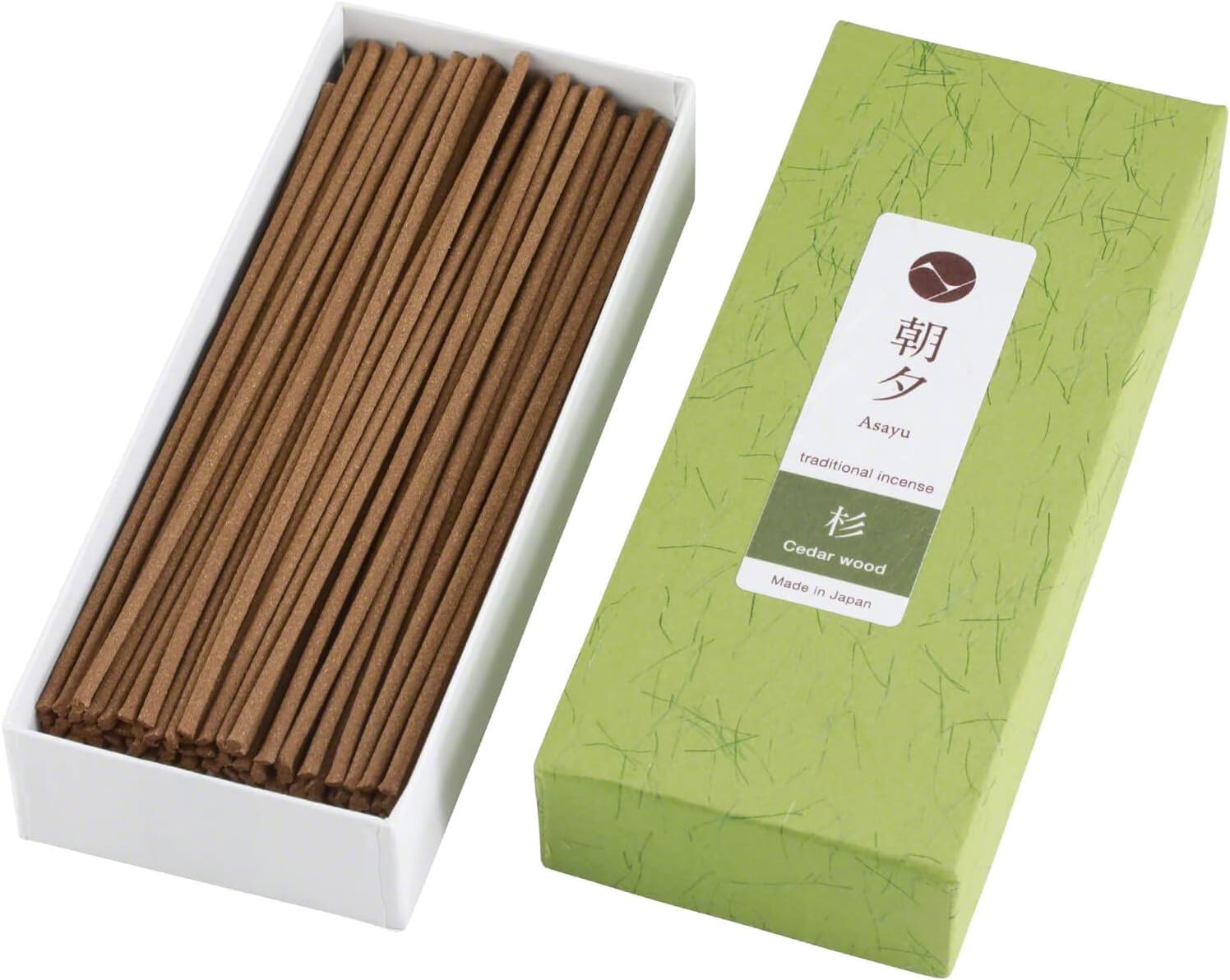 Asayu Japan Varillas de incienso tradicionales con aroma a madera de cedro japonés (1.41 oz) para meditación nocturna, relajación o yoga, fabricado