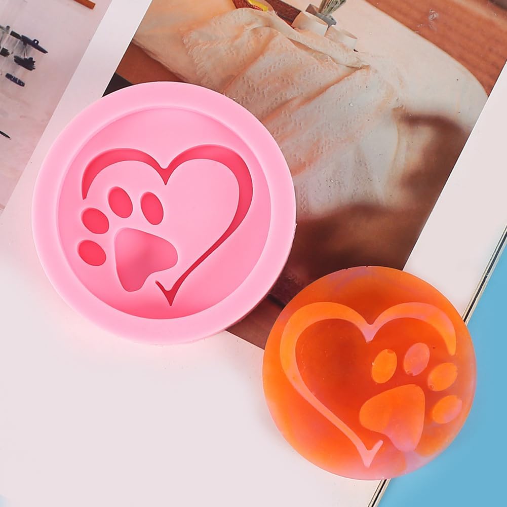 CUTIA 3 moldes de silicona, redondos con corazón y gato, molde para pastel de fondant para chocolate, dulces duros, galletas, gelatina,