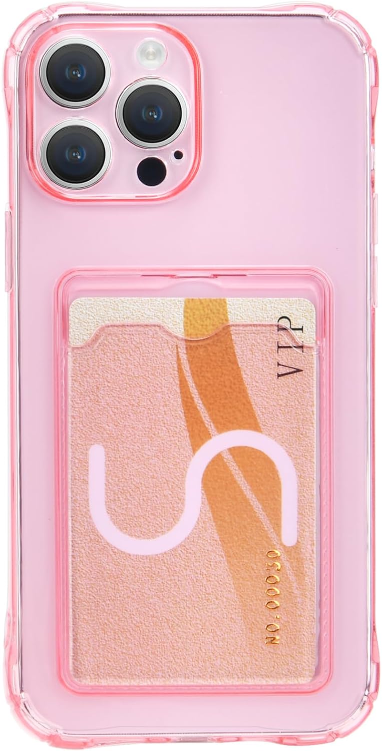 ADCOOG Funda compatible con iPhone 13 Pro, funda protectora transparente con ranura para tarjetas, ajuste delgado, de poliuretano termoplástico