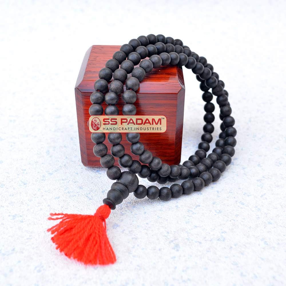 Unisex Adulto Karungali Seis Mm Bead Tamaño Mala, Madera, No es una piedra preciosa