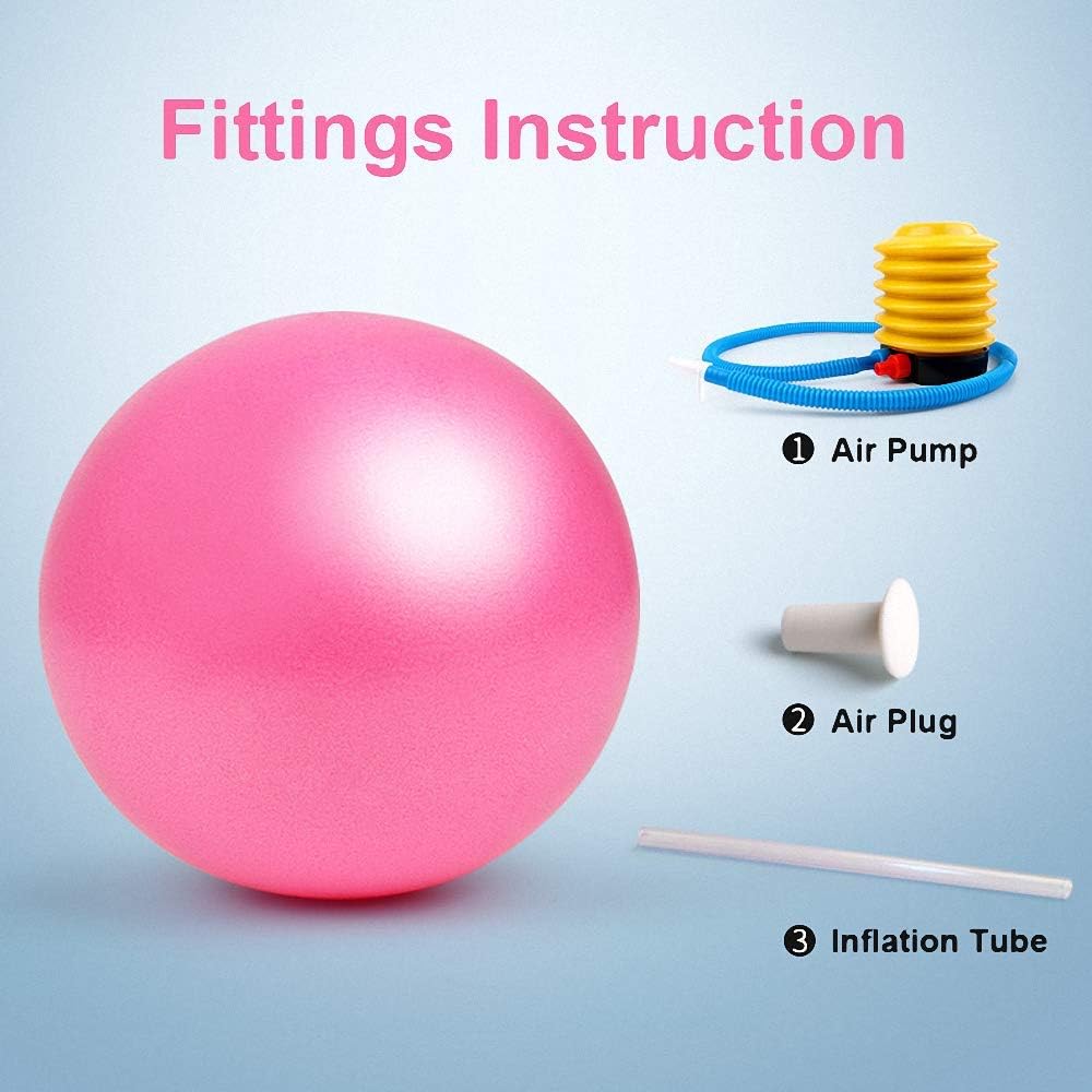 4 mini pelotas de pilates con bomba de aire, 9-10 pulgadas, antideslizantes, antideslizantes, pequeñas pelotas de ejercicio para yoga, fitness,
