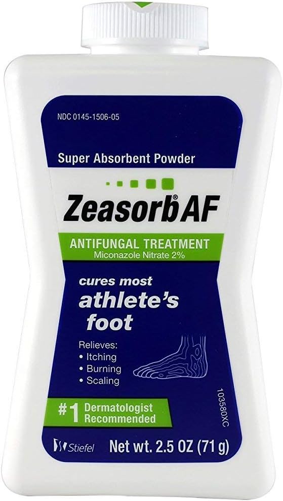 Zeasorb – Tratamiento antifúngico superabsorbente en polvo, pie de atleta, 2.5 oz (71 g) (paquete de 6)
