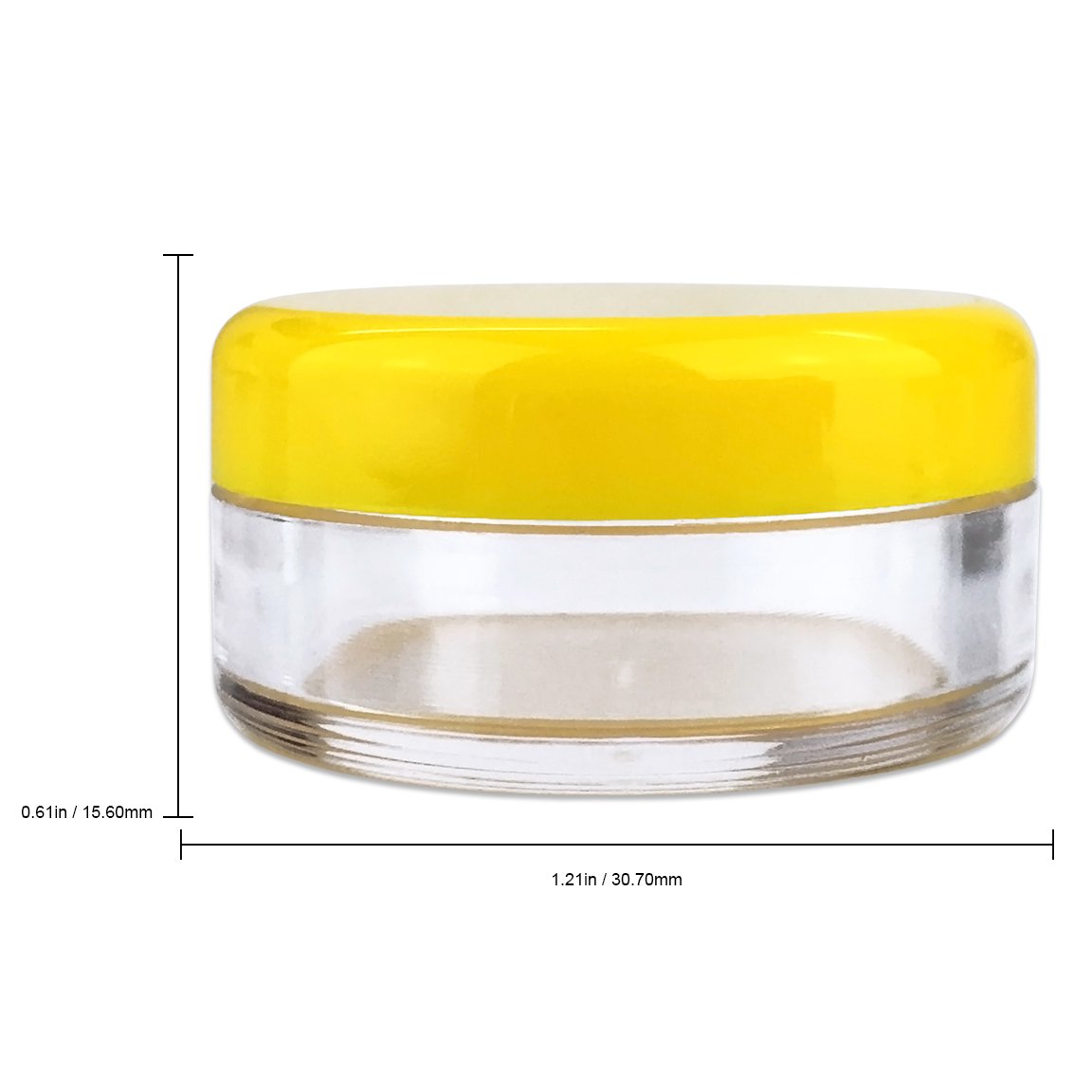 50 tarros redondos de acrílico vacíos de 5 gramos (0.17 oz)  Contenedores de plástico sin BPA para cosméticos, loción, crema, maquillaje, cuentas,