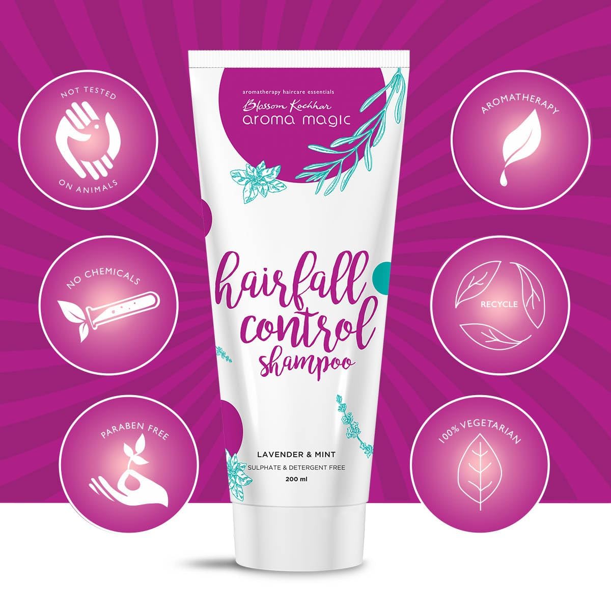 Champú de control de caídas para el cabello, 6.76 onzas líquidas (6.8 fl oz), con menta, champú hidratante anti pérdida de cabello para