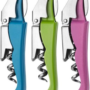 YFS Paquete de 3 sacacorchos profesionales para camareros con cortador de papel de aluminio y abridor de botellas, llave de vino resistente, rosa, YFS Paquete de 3 sacacorchos profesionales para camareros con cortador de papel de aluminio y abridor de botellas, llave de vino resistente, rosa,