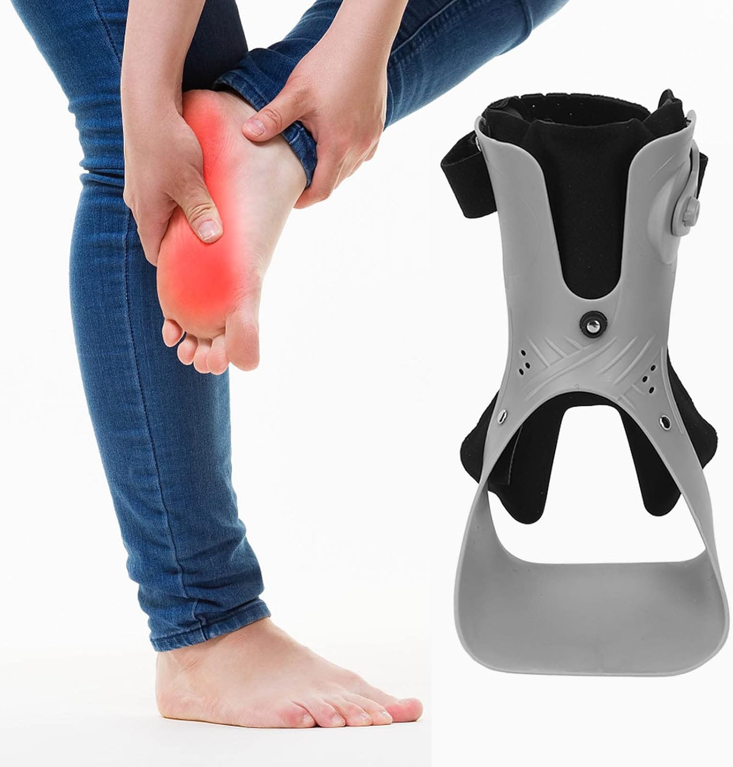 Tobilleras ajustables para esguinces de tobillo, estabilizador de férula de tobillo con bolsa de aire inflable, soporte de ortesis de pie y tobillo