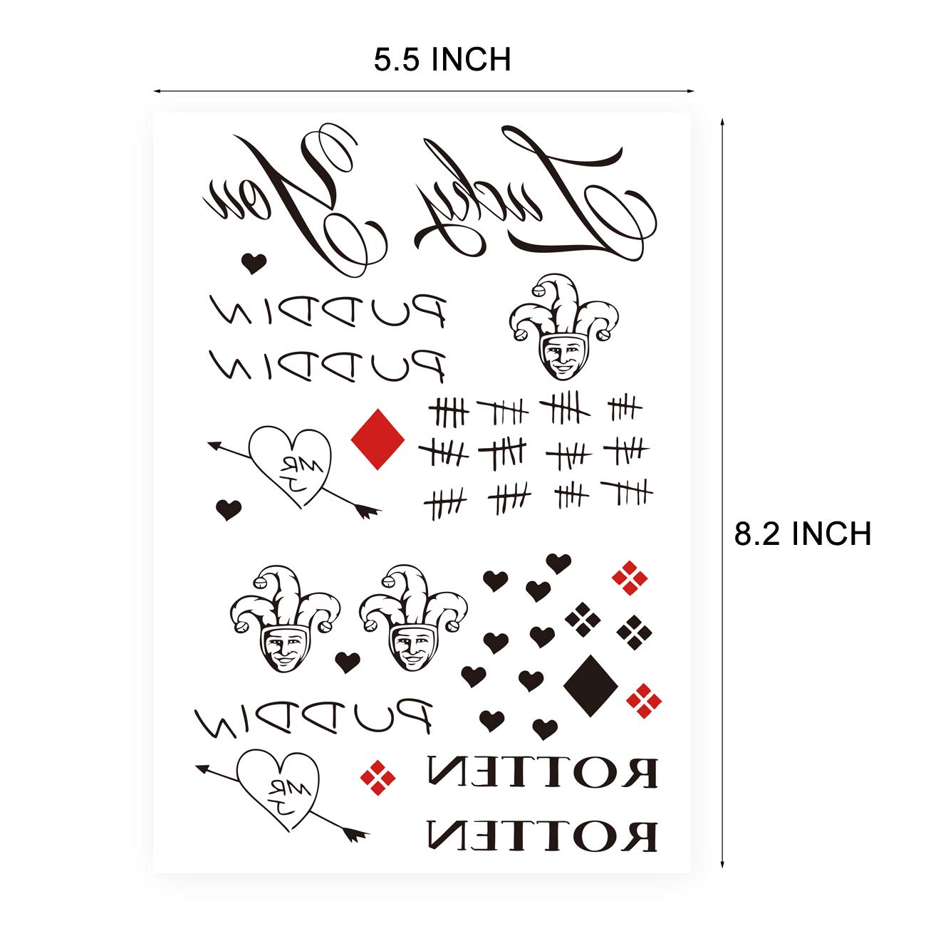 Fake Tattoos, 3 Small Sheets Women Temporary Tattoo Stickers for Women Girls Kids Halloween Costume Party Makeup