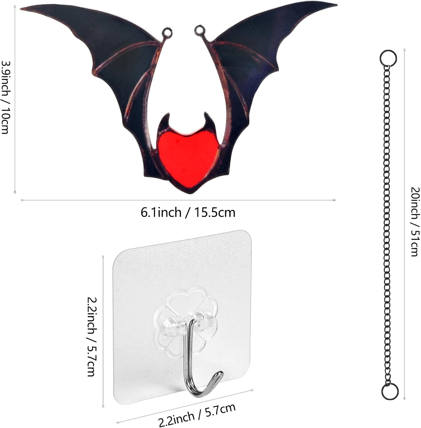 Atrapasoles de murciélago para ventanas, atrapasoles manchados de murciélagos para colgar para decoración de Halloween, decoración de pared de