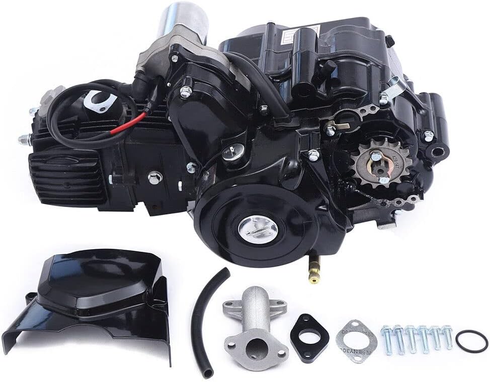 CNCEST Kit de motor de motor de 4 tiempos de 125 CC – Motor de motor de 2 válvulas refrigerado por aire de un solo cilindro con arranque de pedal