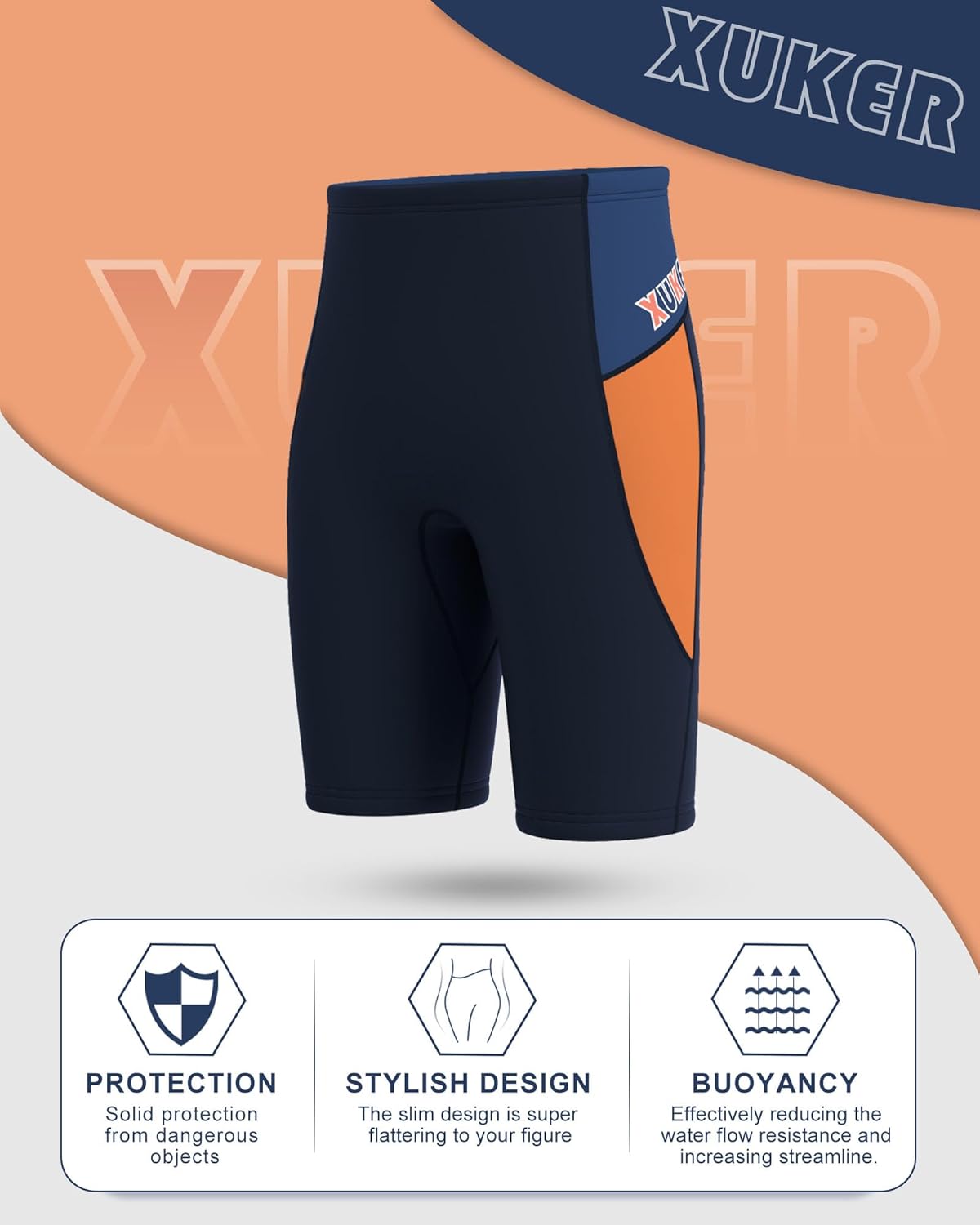 XUKER Pantalones cortos de neopreno para mujeres y hombres, pantalones de neopreno para deportes acuáticos, piscina, natación, esnórquel, flotante,