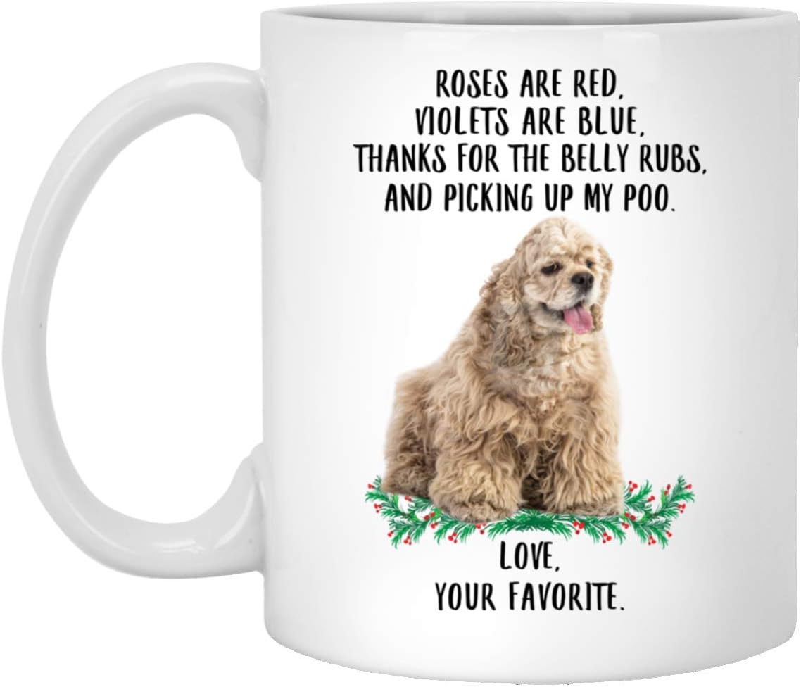 Funny Saying Gifts For Pet Lovers American Cocker Spaniel Brown Roses Are Red Violets Are Blue Dog Mug White 11oz Christmas 2023 Gifts