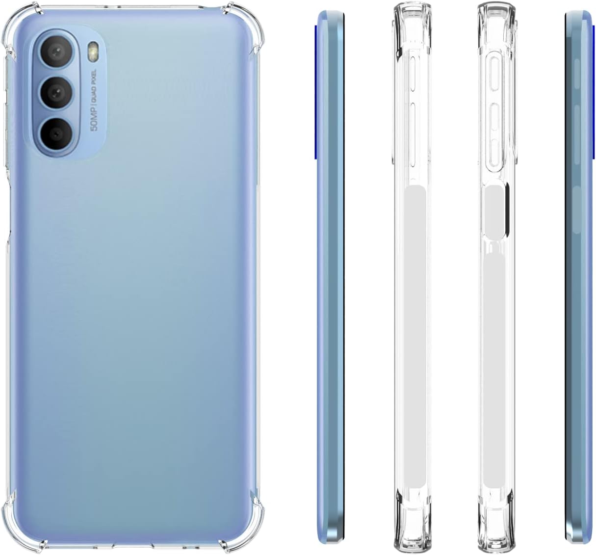 Funda para Motorola G41 4G Moto G41 Cubierta Transparente TPU Cuatro Esquinas Cubierta Transparente Suave Funda