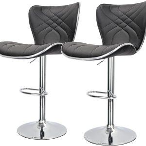 Taburetes de bar giratorios ajustables de alta calidad, taburetes de bar de encimera de cocina, cuero sintético acolchado con espalda, juego de 2, Taburetes de bar giratorios ajustables de alta calidad, taburetes de bar de encimera de cocina, cuero sintético acolchado con espalda, juego de 2,