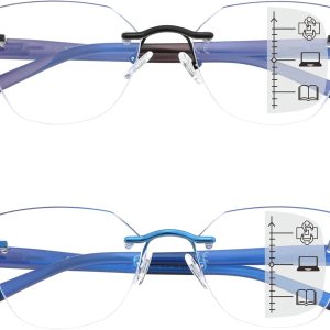 Anteojos de lectura progresivos para mujer, lectores multifocales bifocales sin montura sin marco, sin marco Anteojos de lectura progresivos para mujer, lectores multifocales bifocales sin montura sin marco, sin marco