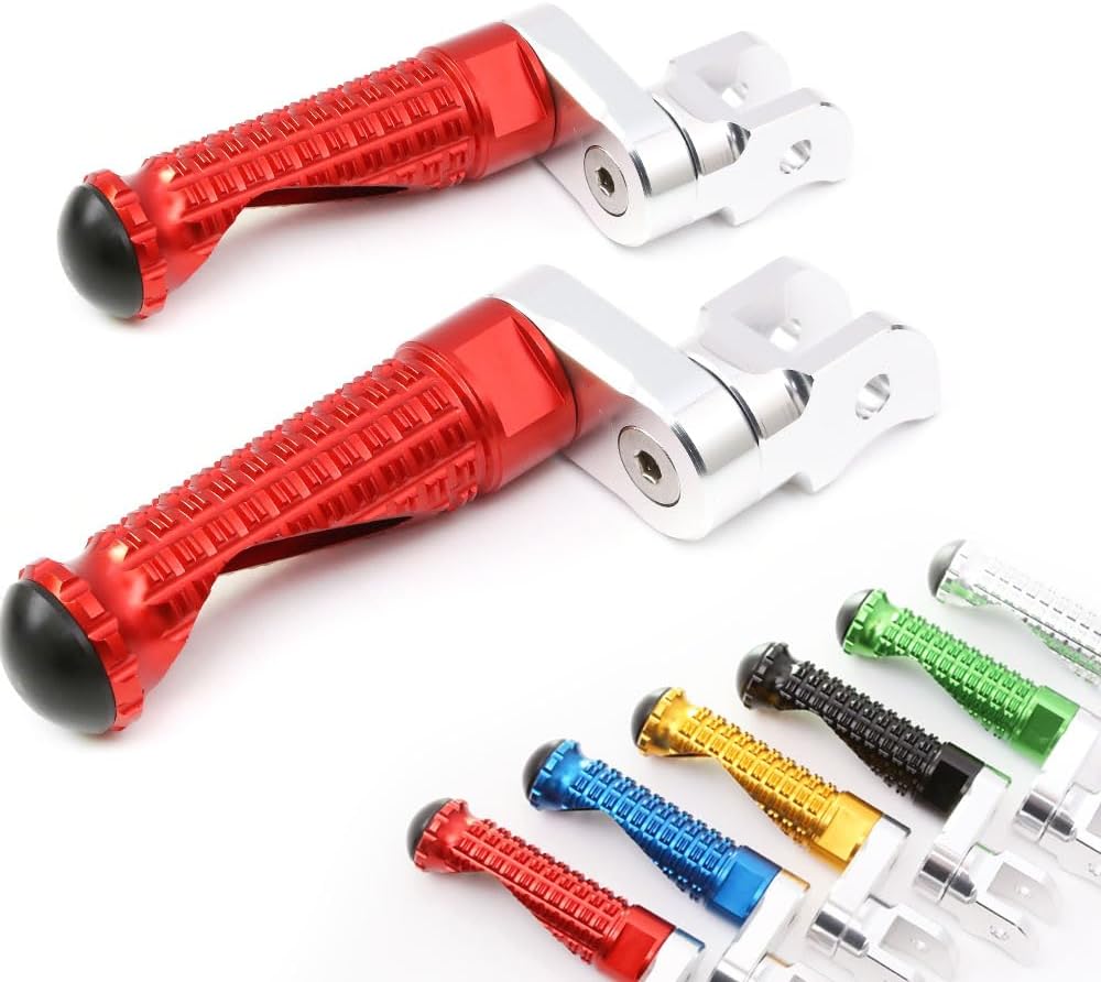 MCMOTOPARTS M-PRO – Estriberas delanteras para bajar, color rojo, compatible con STREET SCRAMBLER 2017-2018 17 18