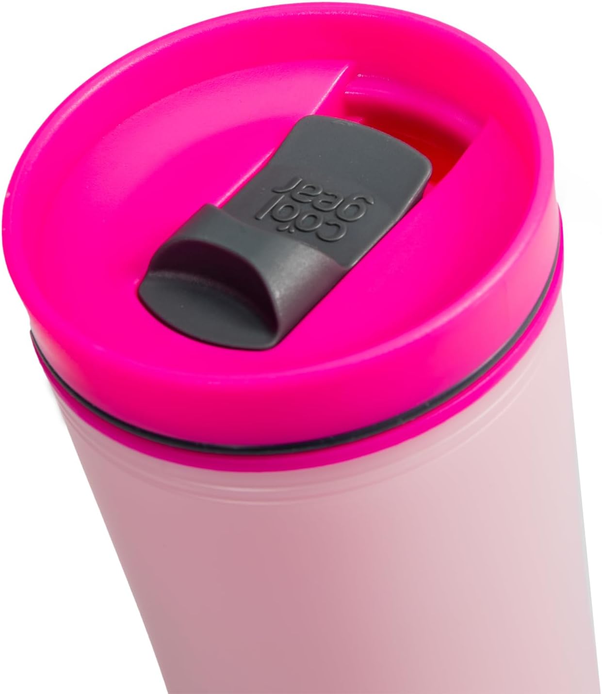 COOL GEAR Paquete de 2 tazas de viaje de café Sumatra de 16 onzas con tapa deslizante resistente a derrames  Vaso de color reutilizable – RosaVerde