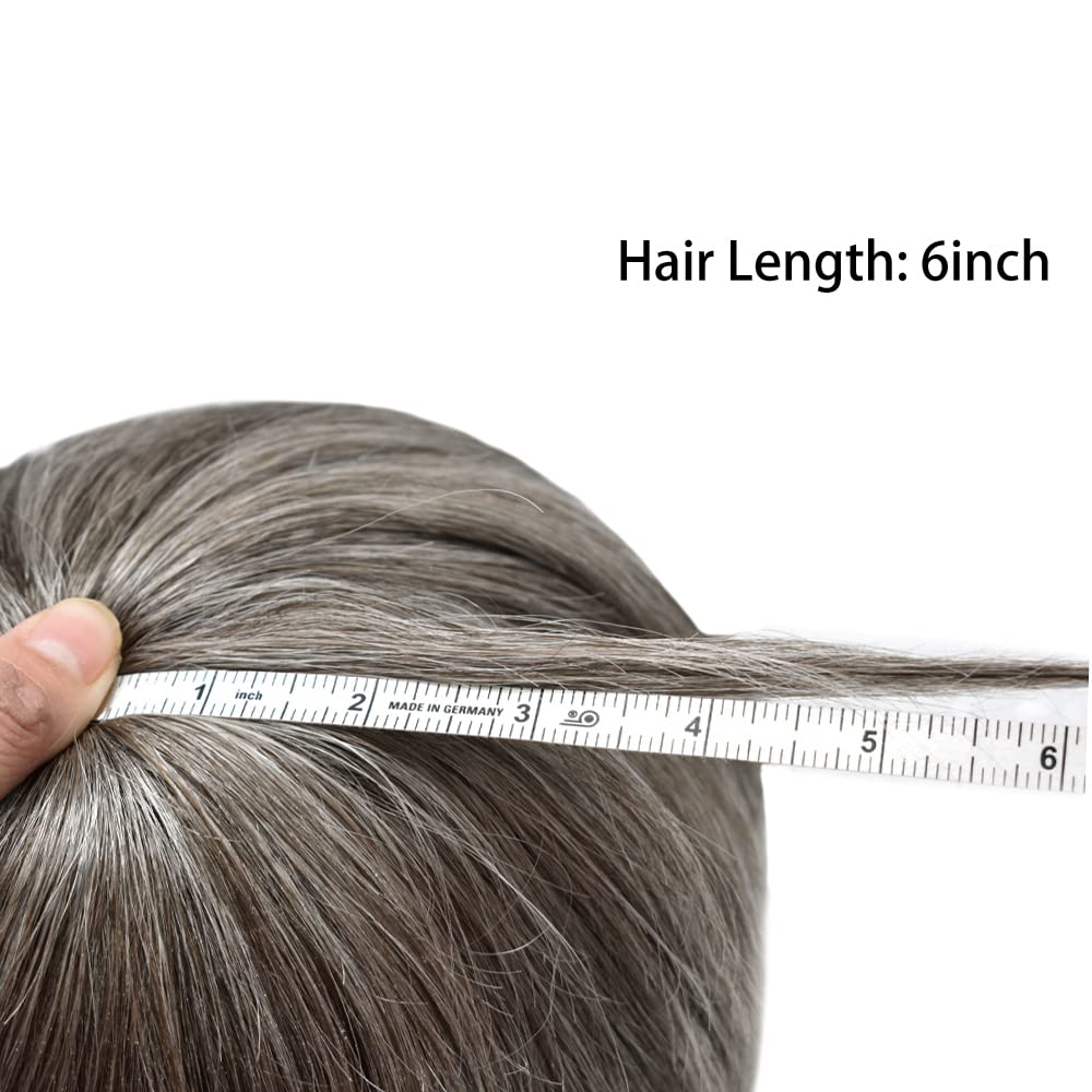 Toupee para hombre, Protesis Capilar para hombre, sistema de reemplazo de cabello humano natural inyectado piel de polietileno completo para hombre,