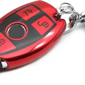 Compatible con Mercedes Benz C E S G M CLS CLK G R Class Sprinter 300 Series Smart TPU Key Fob Remote Cover Case Shell Glove Pouch Holder Protector Compatible con Mercedes Benz C E S G M CLS CLK G R Class Sprinter 300 Series Smart TPU Key Fob Remote Cover Case Shell Glove Pouch Holder Protector