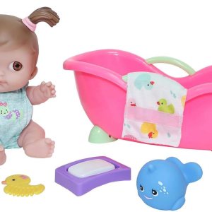 JC Toys Lil Cutesies – Juego de regalo de muñeca de bebé de vinilo de 9 pulgadas, posable y lavable, traje extraíble, baño de bebé y accesorios a JC Toys Lil Cutesies – Juego de regalo de muñeca de bebé de vinilo de 9 pulgadas, posable y lavable, traje extraíble, baño de bebé y accesorios a