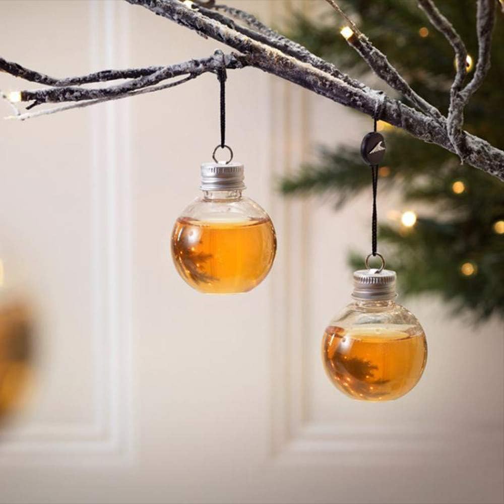 16 bolas de alcohol de Navidad transparentes para árbol de Navidad, adorno colgante de plástico con forma de bulbos de botella de agua, adornos de