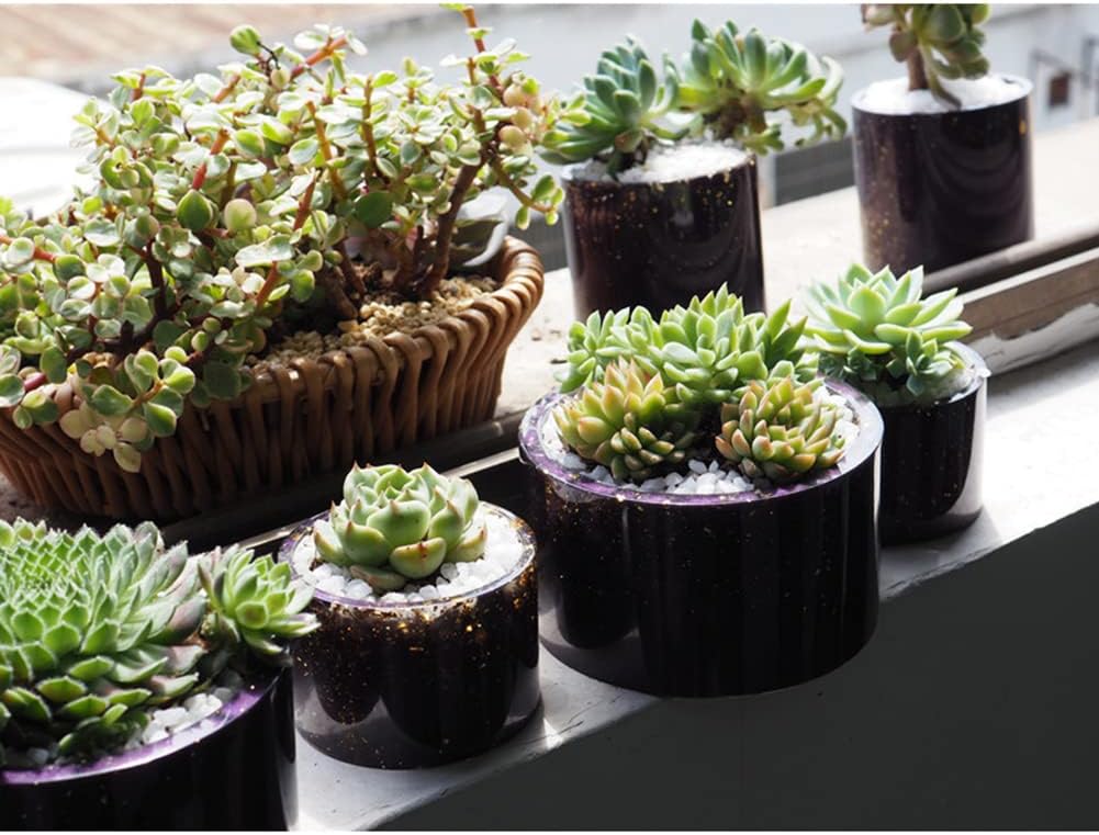 Molde redondo de resina para maceta, molde de resina cilíndrica de silicona, para bricolaje, macetas de jardinería, manualidades, decoración del