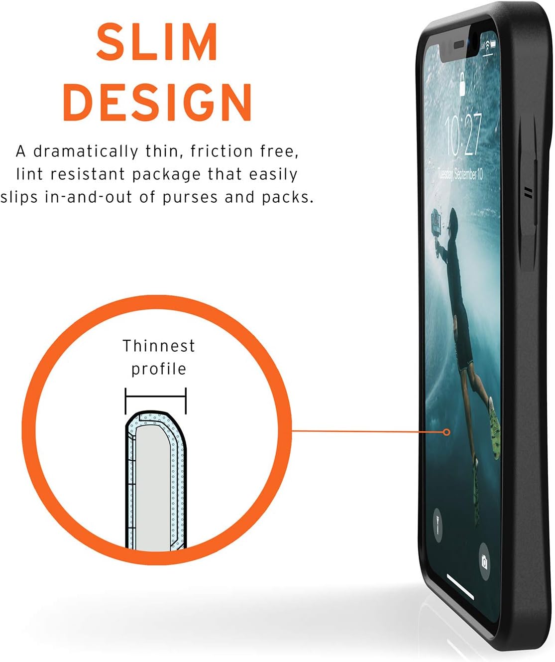 URBAN ARMOR GEAR UAG-IPH19MO-BK Shockproof Case for iPhone 11 (6.1 inch) Outback (Uses Environmentally Friendly Materials), Black