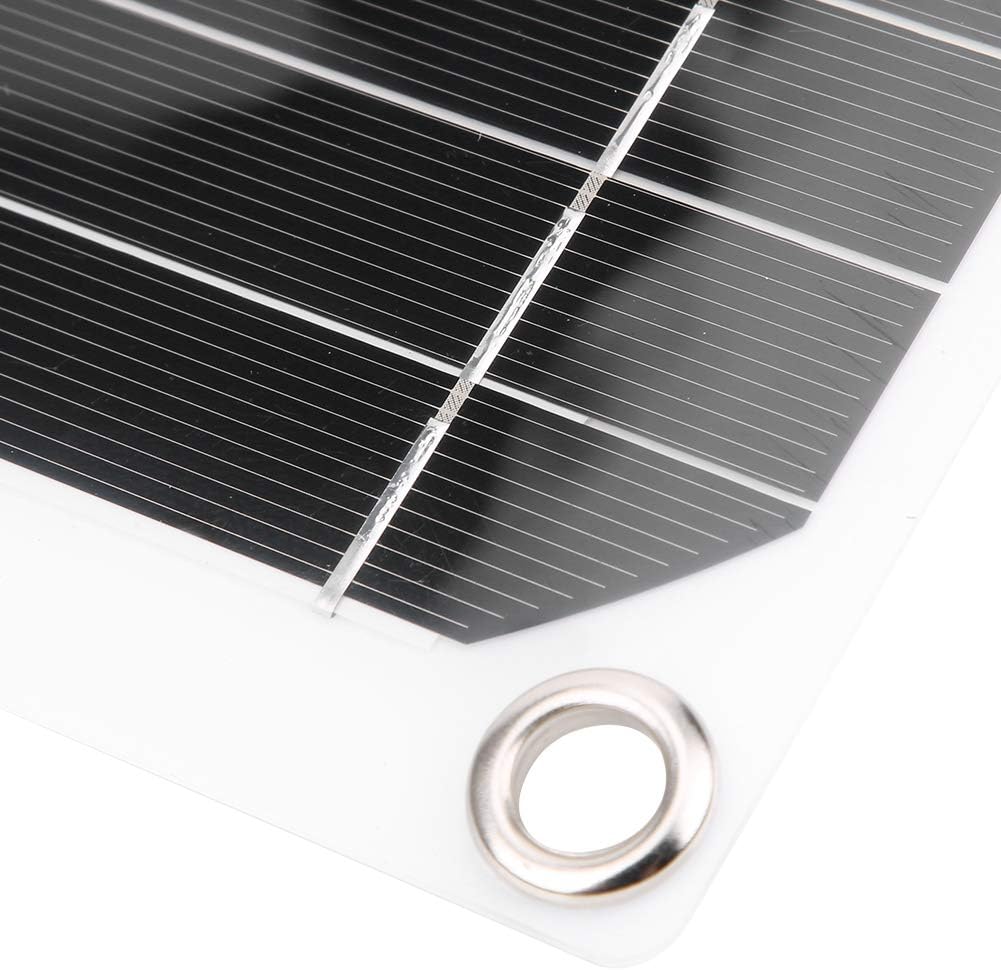 Hilitand Panel solar semiflexible Panel solar Tablero de carga Cargador de teléfono móvil para viajes al aire libre, camping, panel solar de 25 W 5
