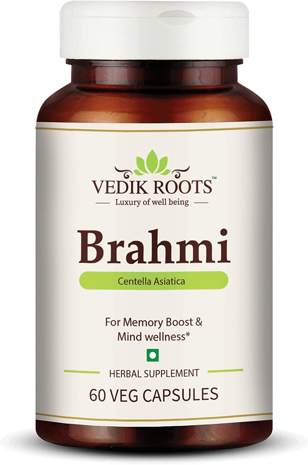 Brahmi (Bacopa Monnieri) Extracto puro 450 mg cápsulas vegetales (60 cápsulas) (paquete de 1)