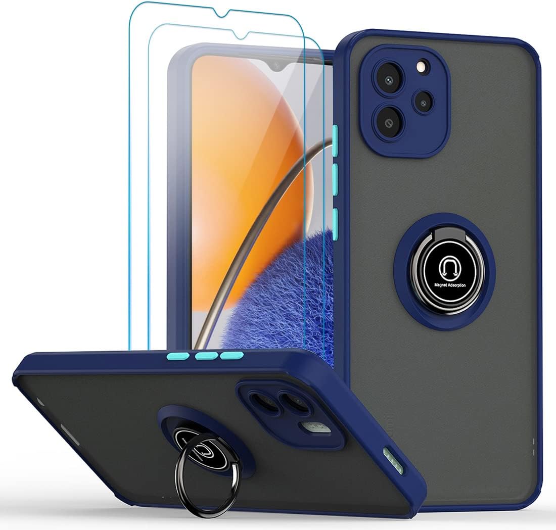 QUIETIP Funda compatible con Huawei Nova Y61, TPU + policarbonato duro a prueba de golpes, anillo magnético para montaje en coche, cubierta de
