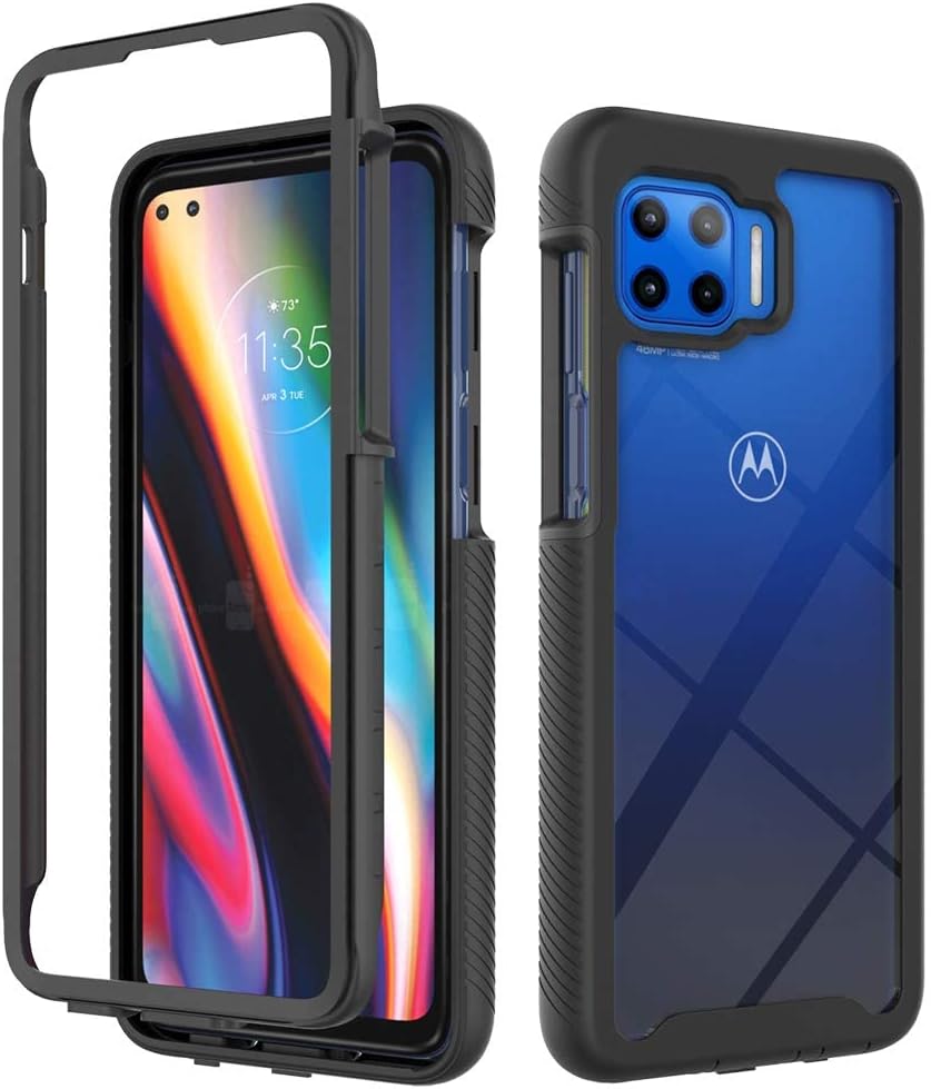 Asuwish Funda para teléfono Moto One 5GOne5G UWMoto G G5 Plus con protector de pantalla de vidrio templado y soporte delgado, funda protectora