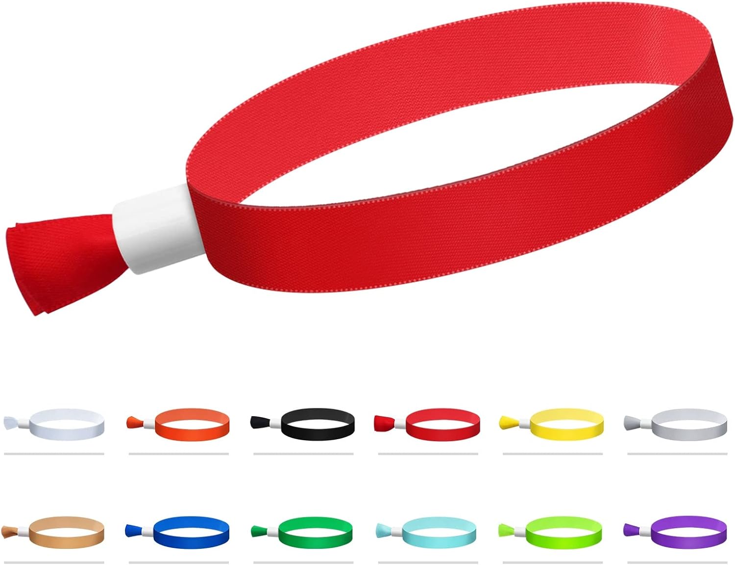 Green-Power America 100 pulseras de tela para eventos, pulseras de eventos, muñequeras de colores para eventos, para correa de muñeca ligera de