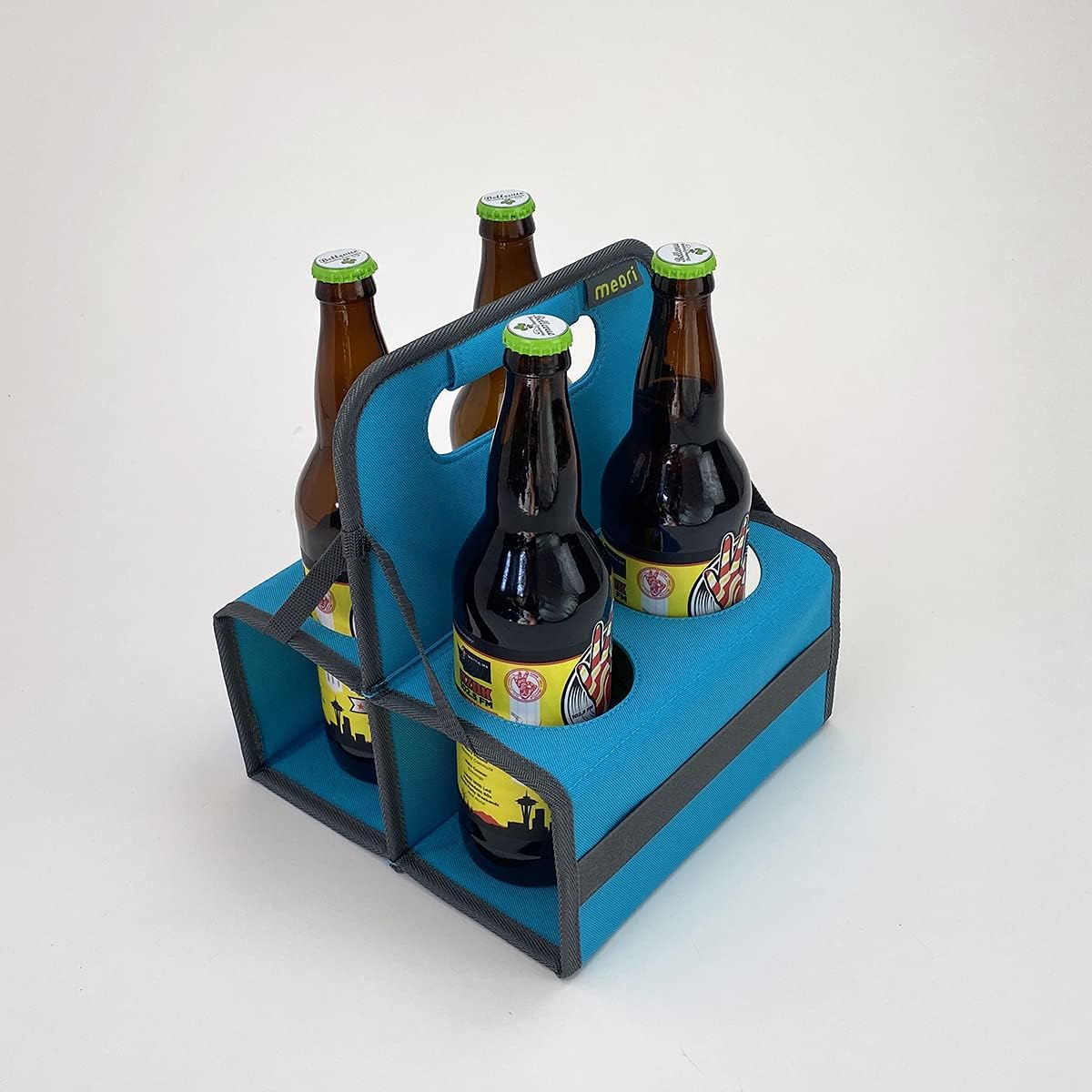 meori Portabebidas reutilizable para 4 tazas, portador de tazas para llevar, plegable, portador de café con asa para vino, cócteles, organizador