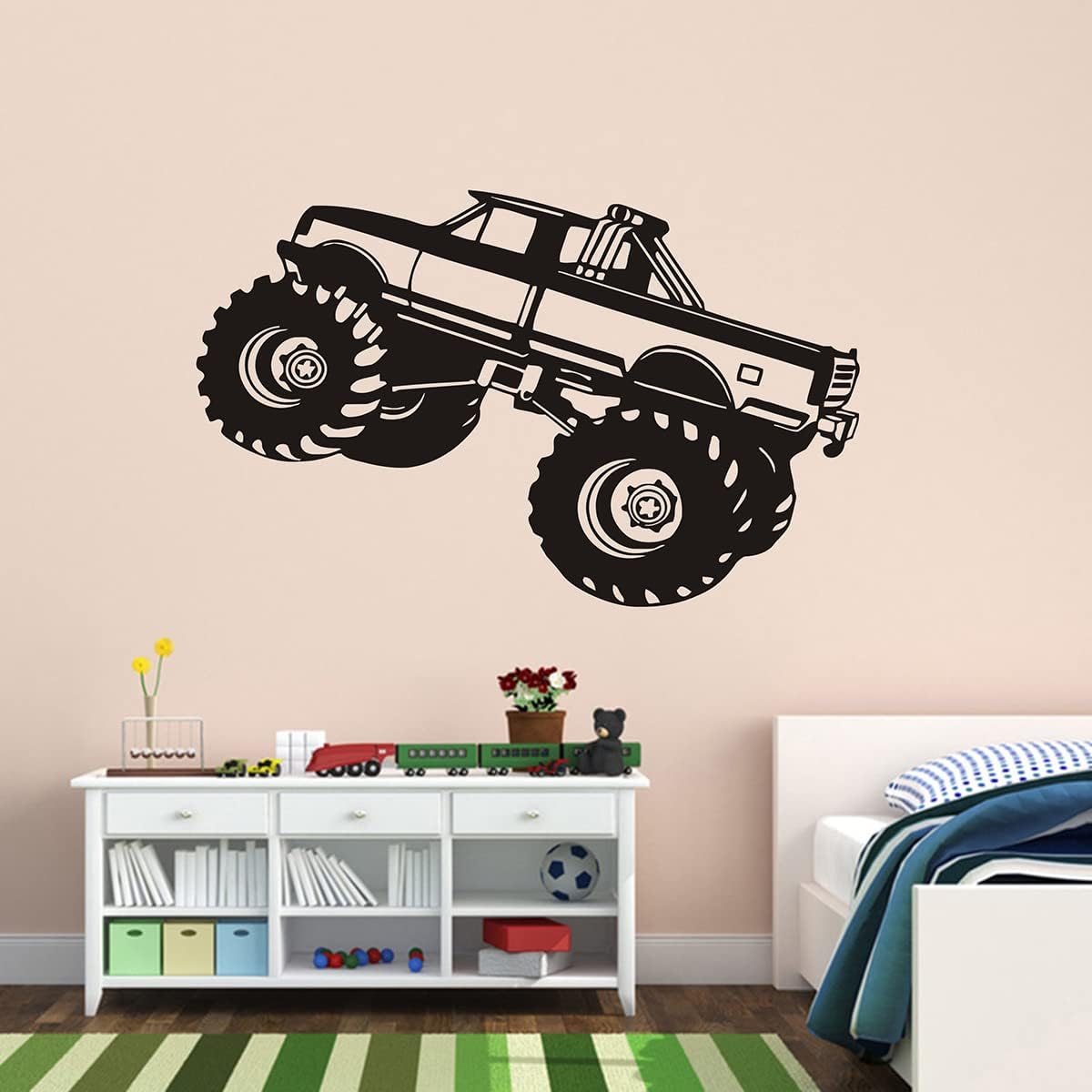 Calcomanías de pared de coche de camión grande, súper tamaño, SUV, súper camión, niños, dormitorio, sala de estar, decoración de pared, póster WS107