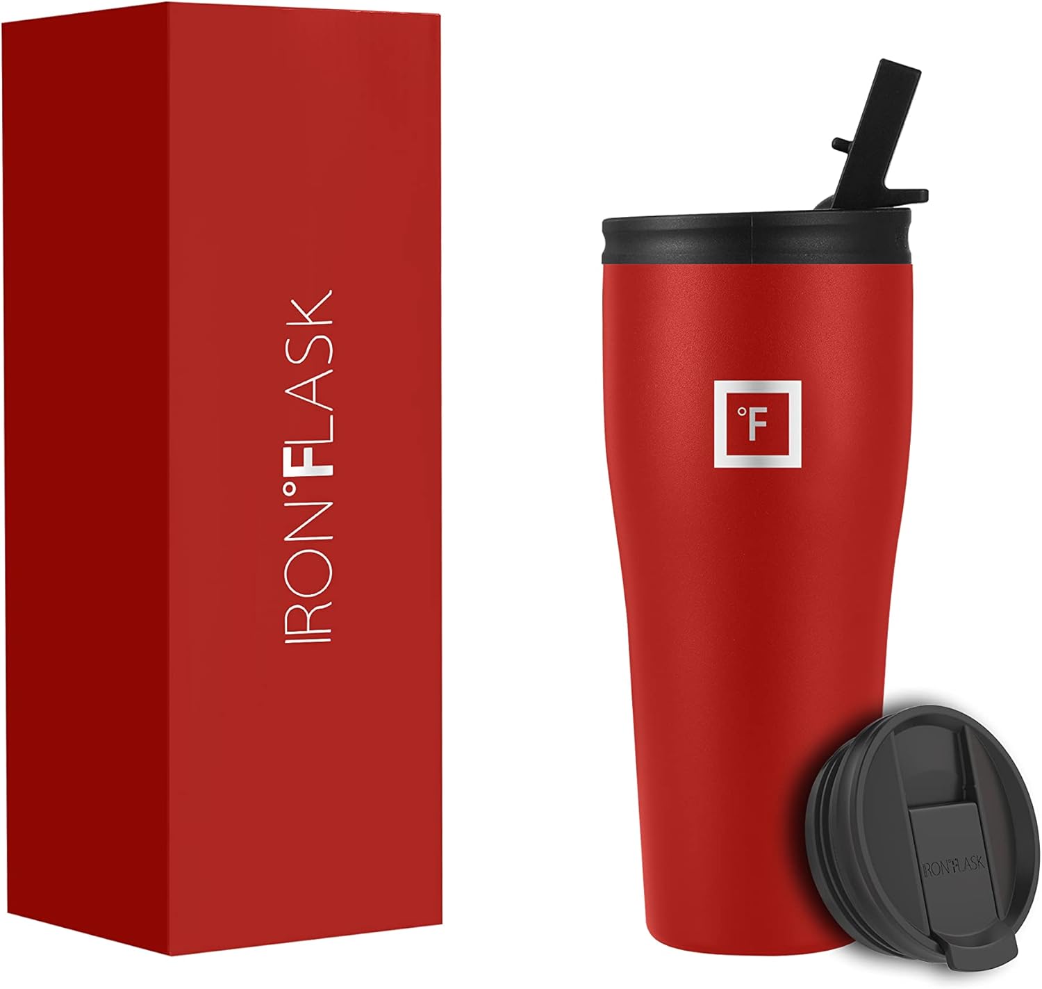 IRON FLASK Rover 2.0 – Vaso de 32 onzas, 2tapas (con pajilla  abatible), botella de acero inoxidable con aislamiento al vacío, moderno, doble capa,