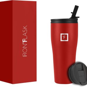 IRON FLASK Rover 2.0 – Vaso de 32 onzas, 2tapas (con pajilla abatible), botella de acero inoxidable con aislamiento al vacío, moderno, doble capa, IRON FLASK Rover 2.0 – Vaso de 32 onzas, 2tapas (con pajilla abatible), botella de acero inoxidable con aislamiento al vacío, moderno, doble capa,