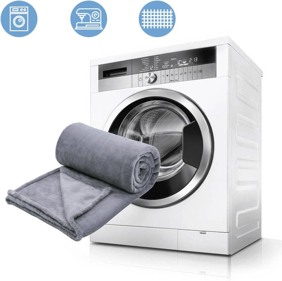 Coseybed Manta mullida de franela de forro polar, tamaño de la manta  Manta de microfibra gris claro, ligera y suave, para sofá, cama, dormitorio