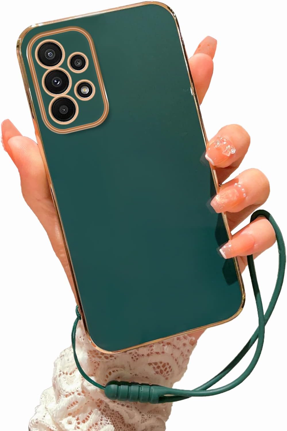 Funda para Galaxy A23 5G, Samsung A23 5G (no para A23 5G UW) para mujeres galvanoplastia, bonita estética de lujo, a la moda, cámara completa,