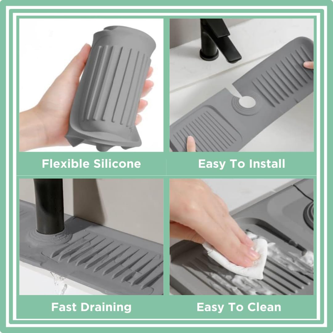 Lakis Drop New VER 2.0 – Protector contra salpicaduras para fregadero, alfombrilla de silicona para grifo, accesorios para fregadero de cocina,