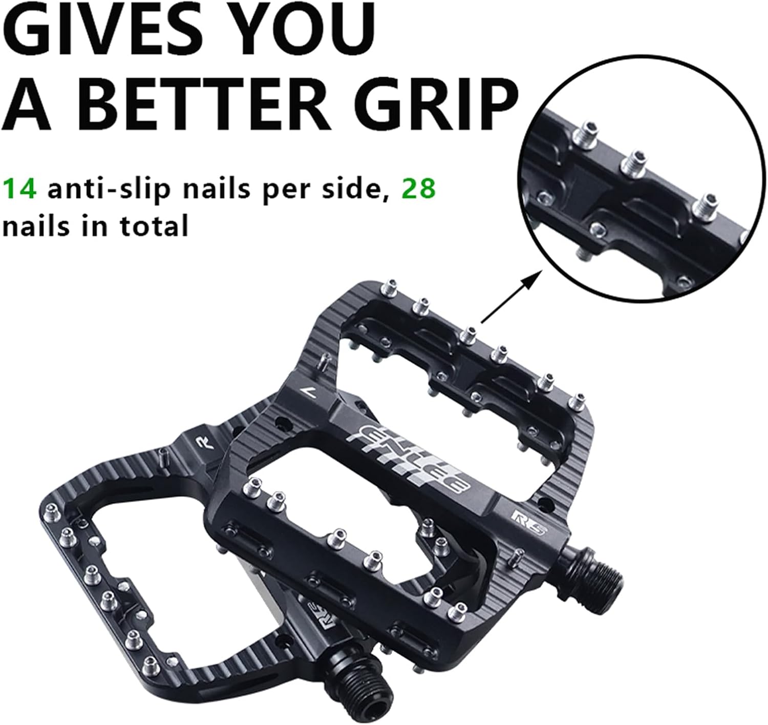 ENLEE Pedal de bicicleta de aleación de aluminio 916, antideslizante ultraligero MTB Mountain Bike Pedal sellado 2 rodamientos pedales accesorios de