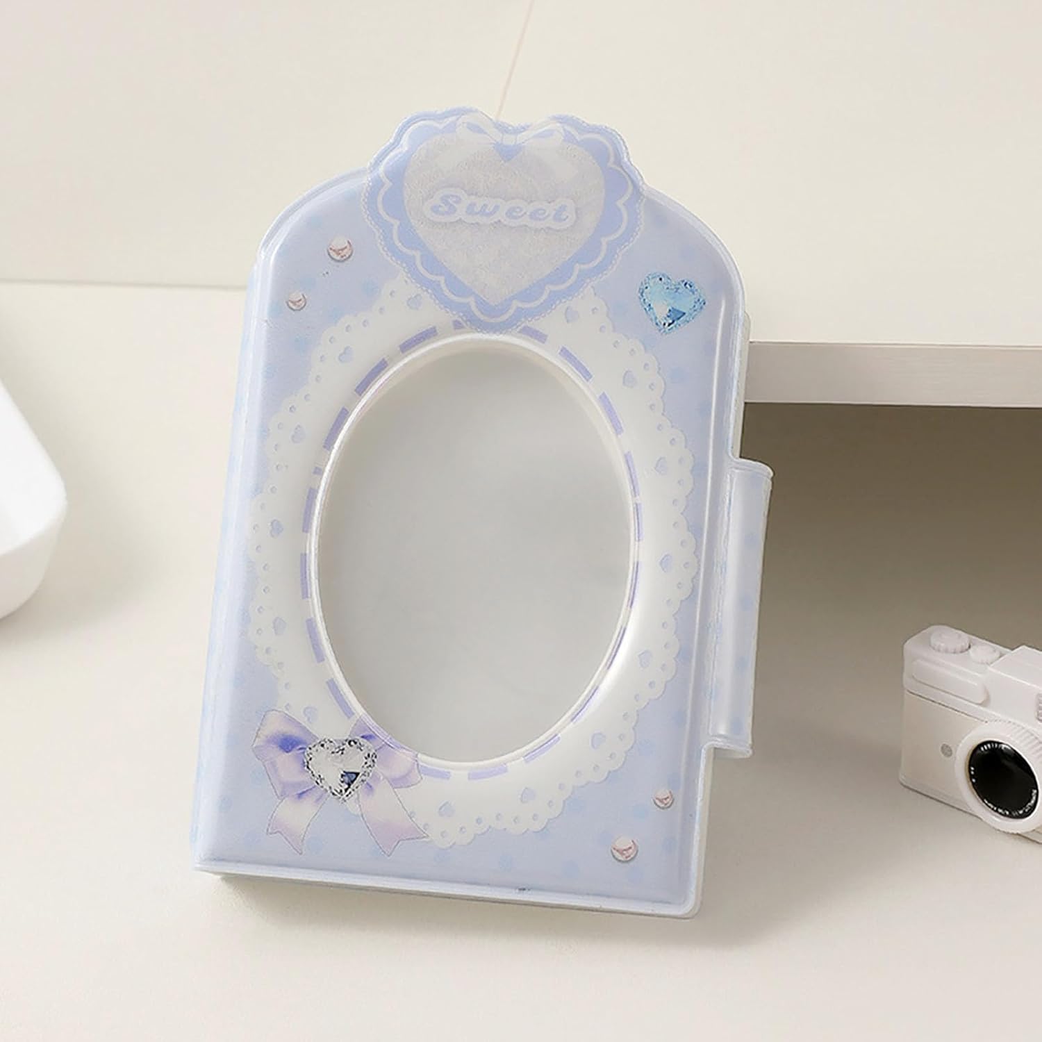 Kpop – Mini álbumes de fotos de 3 pulgadas, 40 bolsillos, soporte para tarjetas fotográficas con lazo, patrón de corbatín, álbum de fotos para