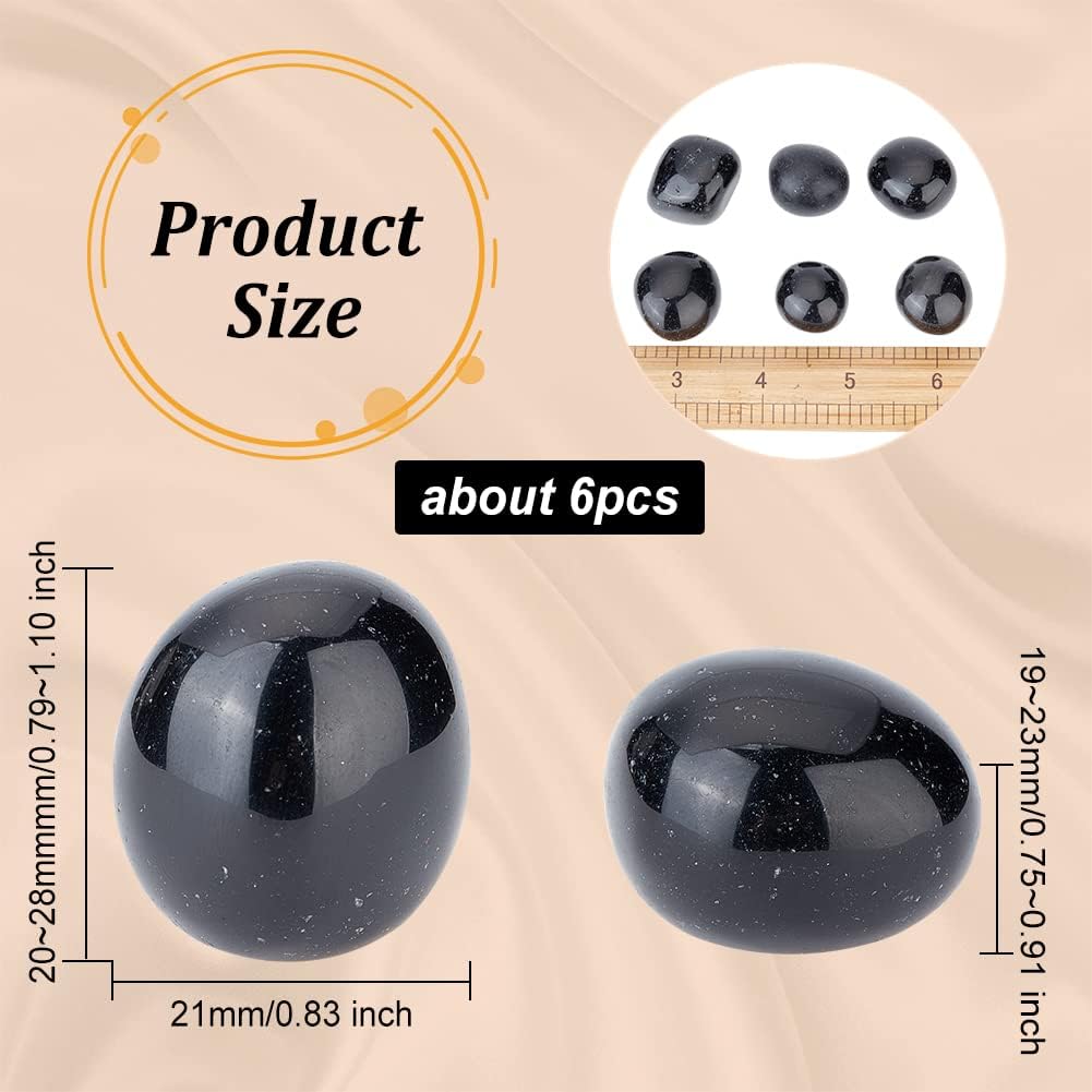 OLYCRAFT Piedras pulidas de 0.2 libras, cuentas de obsidiana negra natural, piedra de cristal de obsidiana pulida, piedras naturales de Feng Shui